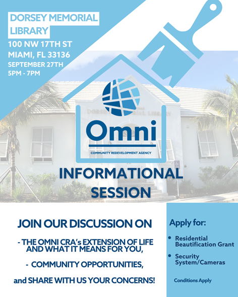 Omni Information Session at the Dorsey Library on September 27th at 5PM - &PM