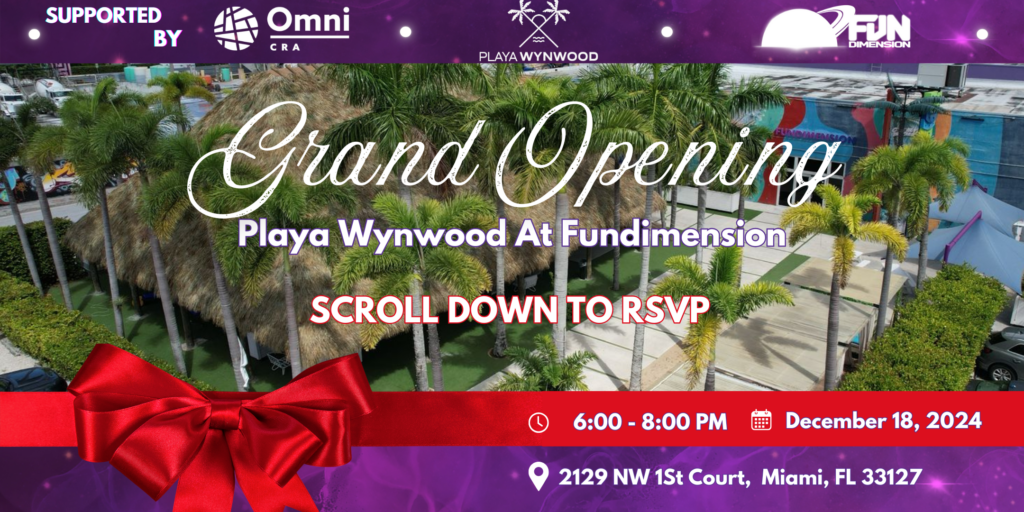 Playa Wynwood at Fundimension grand opening December 18, 2024 6:00 - 8:00 PM